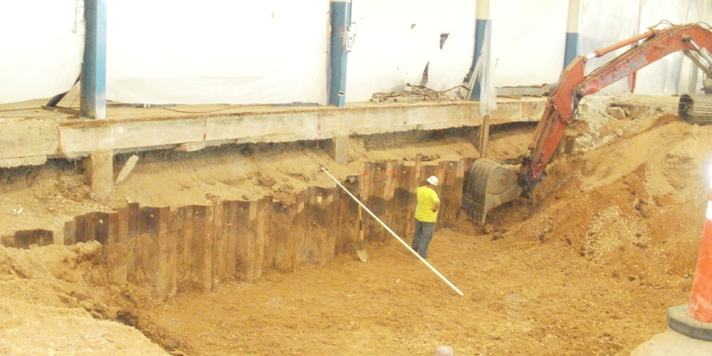 Foundation Engineering - Extruder Pit Sheeting Wall | James Heidt Engineer