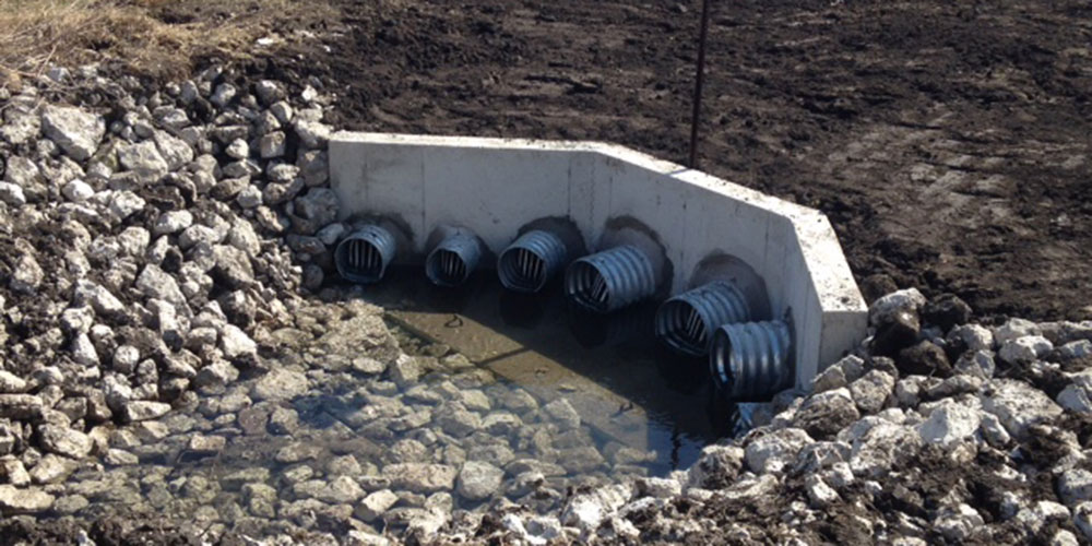 Headwall, Field Drainage Project | James Heidt Engineering